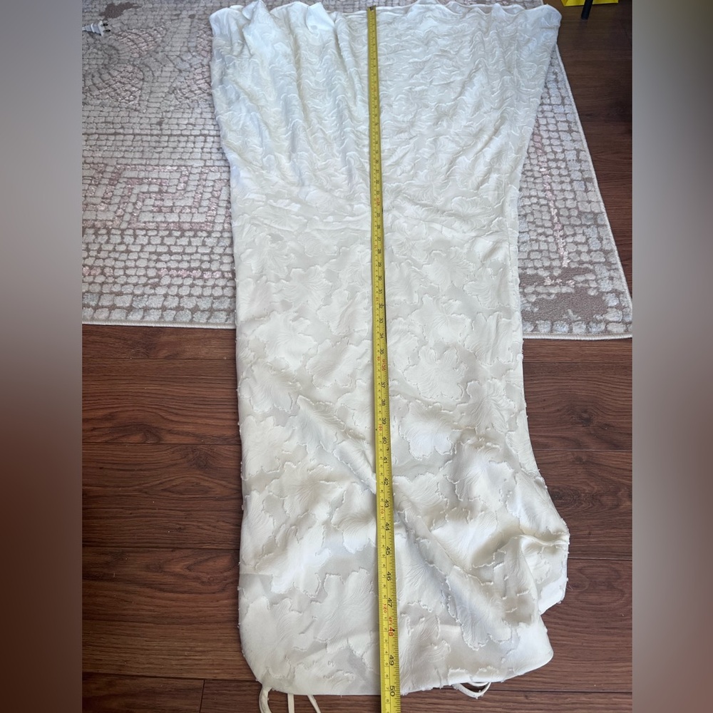 LOWEST PRICE! Cream Jacquard Elopement Wedding Dress Size 0 - Picture 5 of 5